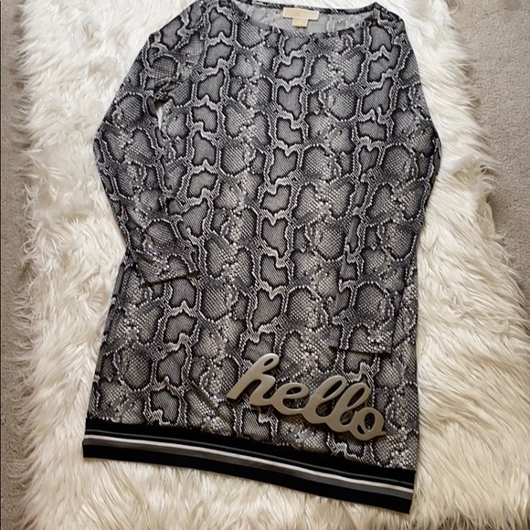 Michael Kors Snake Skin Print Dress w/Bottom Band - Picture 3 of 7